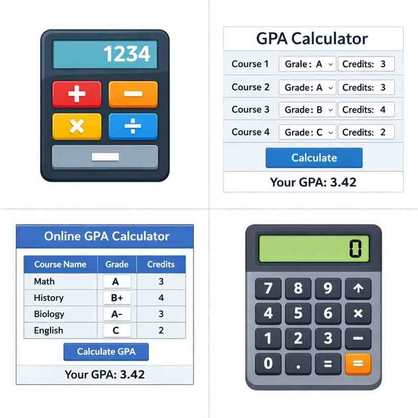 GPA calculator computing cumulative grade point average