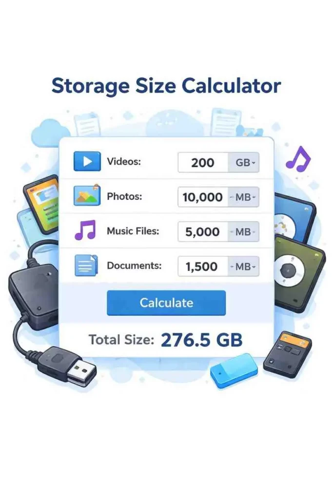 Storage unit size calculator estimating space needed for belongings